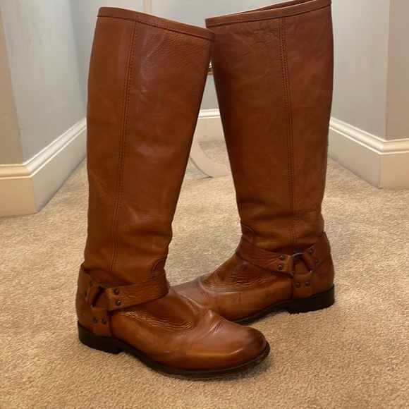 Frye women’s cognac Phillip harness boot size 9 - Picture 1 of 10